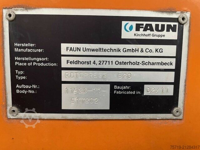 Garbage truck Mercedes-Benz 2633 6x2 Econic Faun RotoPress/EEV