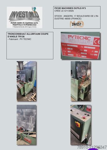 Small lot of 4 machines for aluminium PERTICI Divers machines