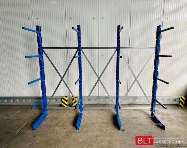 Kragarmregal ca. 3,15 lfm. Kragarmregal Langgutregal H: 250 cm 140 kg/Arm META Multistrong