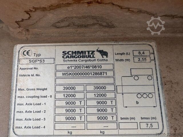 Kipper Schmitz Cargobull Gotha SGF S3 20FT Kipper-Tipper-Kiep / 1x Lift-Axle /...