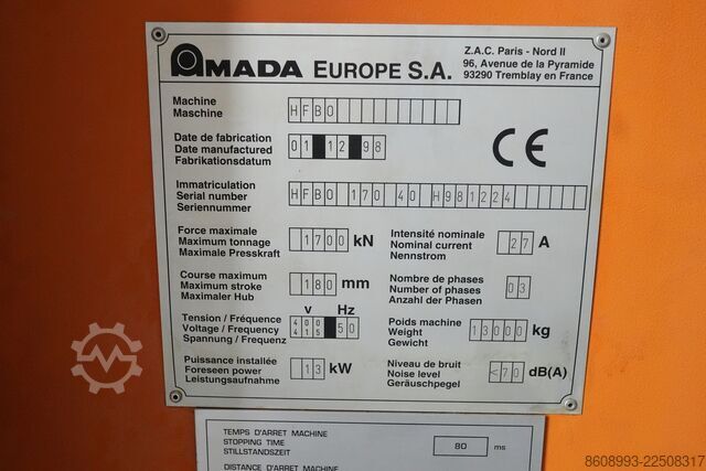 Press brake AMADA HFBO 170/40