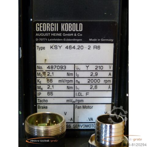 Control unit Georgii Kobold KSY 464.20-2 R6 Brushless Servomotor