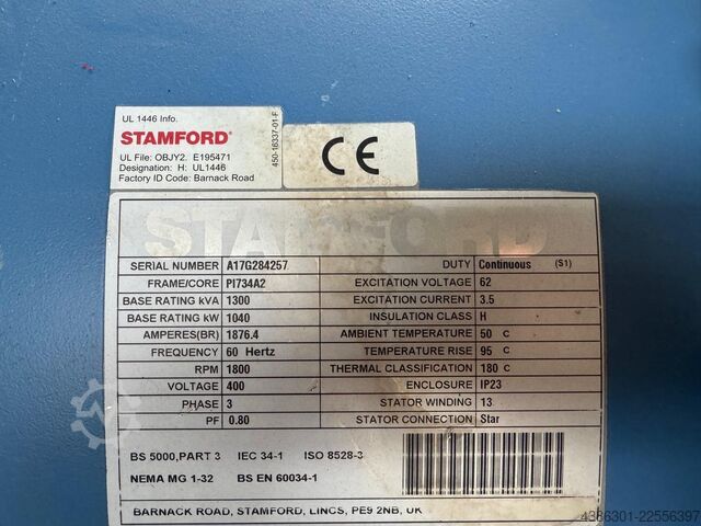 Power generator set, Stamford MTU Stamford MTU 1040kW