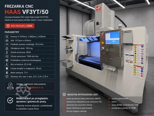 Vertical machining center HAAS VF-3YT/50