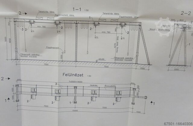 Gantry crane 4x5000 kg Portalkran Hallenkran Krane (2891)