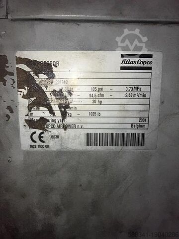Oil-injected rotary screw compressor with integrated refrigerant dryer ATLAS COPCO GA15 FF ATLAS COPCO GA15 FF