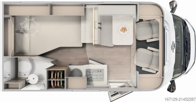 Semi-integrated camper CARADO T 135 pro+ / Hubbett / TV Paket