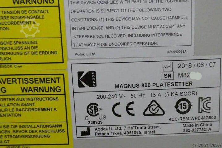 Imagesetter Kodak Magnus Platesetter 800