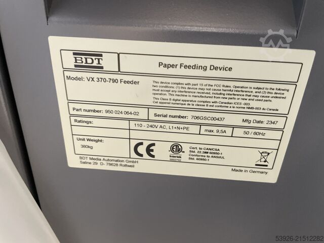 Langbogenanleger BDT VX 370 new feeder for Canon imagePress V1350