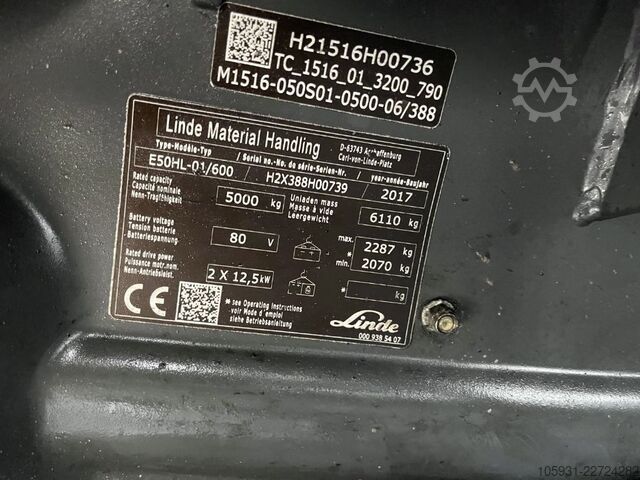 Elektro 4 Rad-Stapler Linde E50HL-01/600