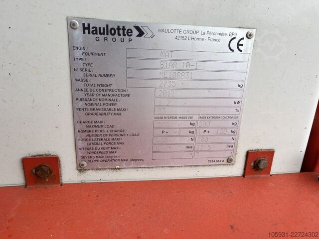 Teleskopmastbühne Haulotte STAR 10-1