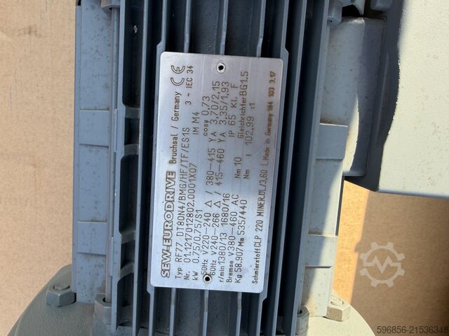 SEW EURODRIVE Getriebemotor RF77 DT80N4 BMG/HF/ES1S, 0,75 kW Motoreduktor SEW EURODRIVE RF77 DT80N4 BMG/HF/ES1S 0,75kW Motoreduktor SEW EURODRIVE RF77 DT80N4 BMG/HF/ES1S 0,75kW