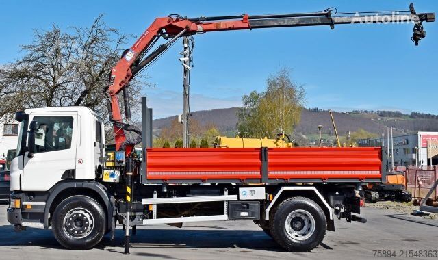 Truck mounted crane SCANIA P 250* Kipper 4,75m * HMF 635 K2 + FUNK * TOP