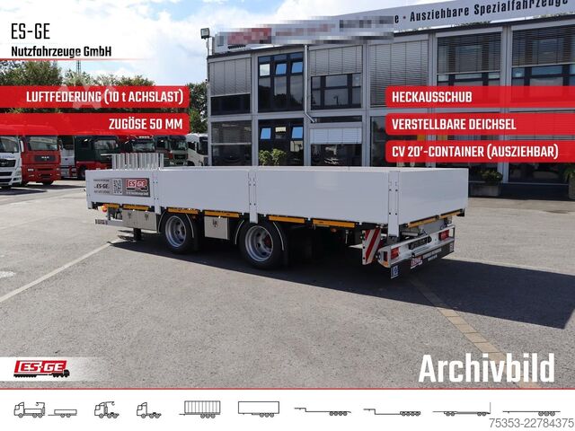 Trailer with working platform ES-GE Tandemanhänger - Bordwände, CV