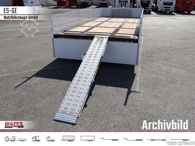 Trailer with working platform ES-GE Tandemanhänger - Bordwände, CV