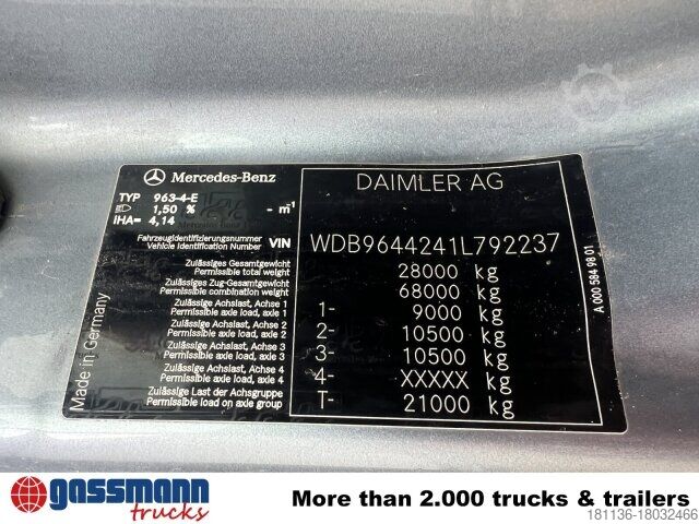 Standard tractor unit Mercedes-Benz Arocs 2651 LS 6x4, Retarder, StreamSpace,