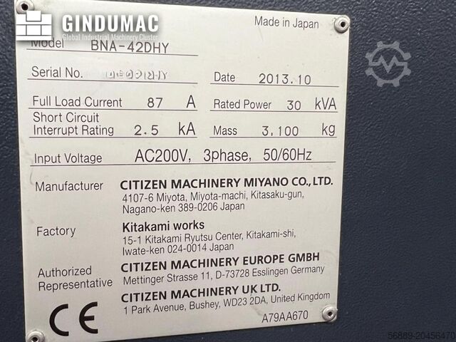 Horizontal-Drehmaschine Miyano BNA-42DHY