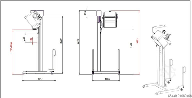 Mobile Beschickung für 200L Normwagen Barsso mobiele lift voor 200L normwagens