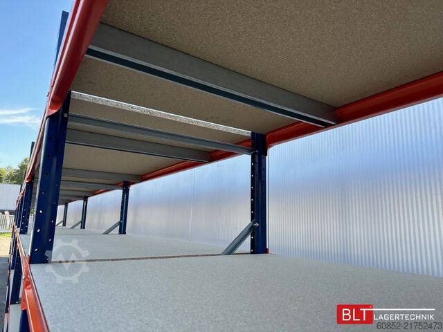 Wide span storage rack ca. 57 lfm. Weitspannregale H: 200 cm T: 80 cm , 400 kg Fachlast , 4 Ebenen