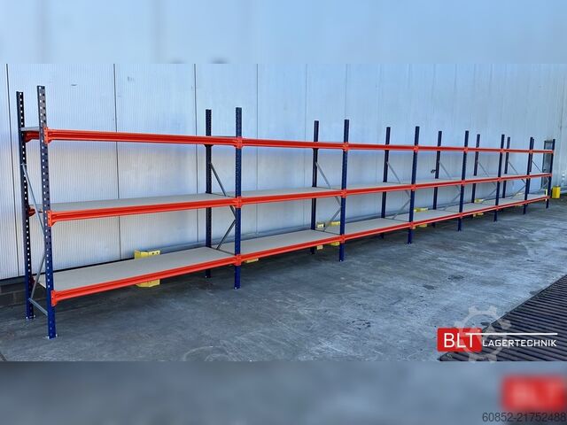 Wide span storage rack ca. 28,55 lfm. Weitspannregale H: 200 cm T: 60 cm , 400 kg Fachlast , 3 Ebenen