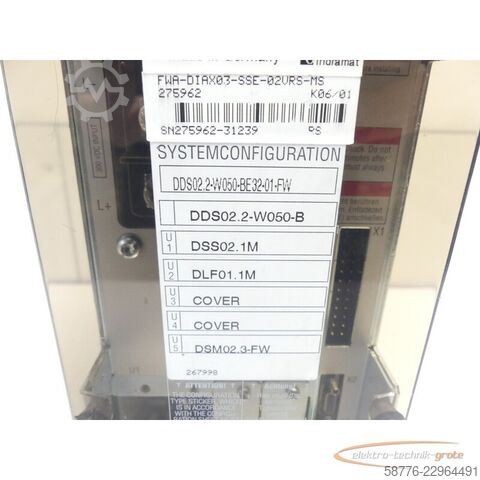 Component Indramat DDS02.2-W050-B SN:275962-31239 generalüberh. mit 12 Mon. Gewährl.