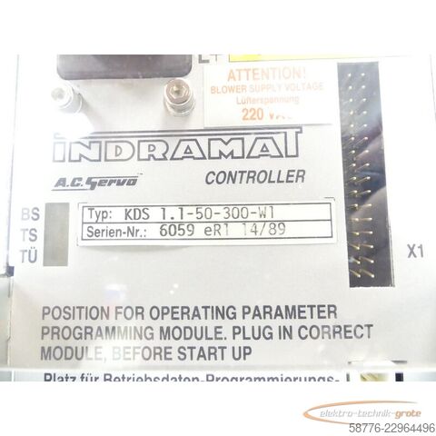 Komponente Indramat KDS 1.1-50-300-W1 / 220 AC Servo Controller SN: 6059