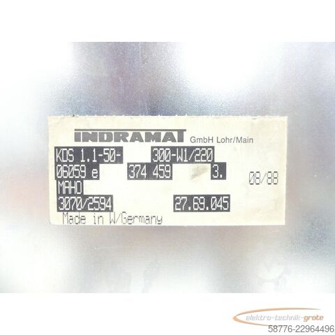 Komponente Indramat KDS 1.1-50-300-W1 / 220 AC Servo Controller SN: 6059