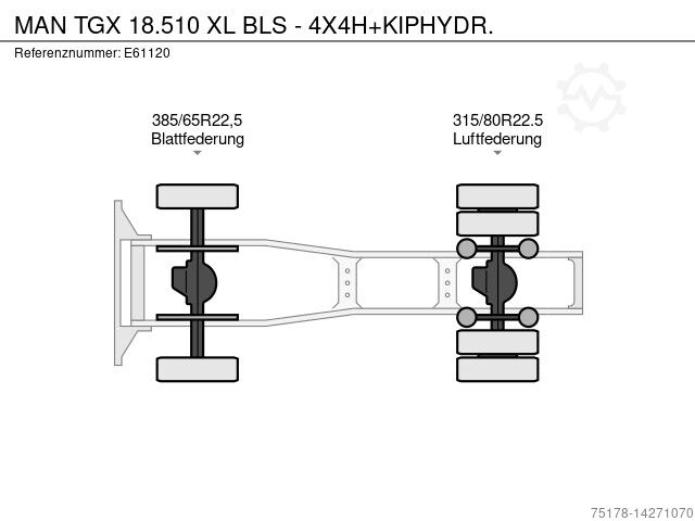 MAN TGX 18.510 XL BLS 4X4H KIPHYDR.