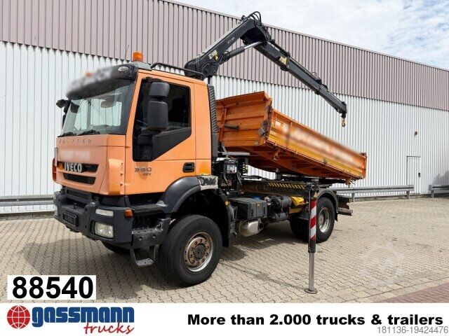 Kipper LKW Iveco Trakker AD190T36W 4x4, EEV, Kran Hiab 111BS-2