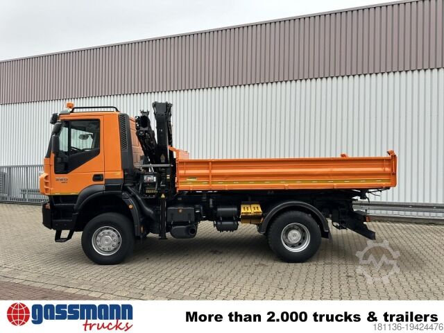 Kipper LKW Iveco Trakker AD190T36W 4x4, EEV, Kran Hiab 111BS-2
