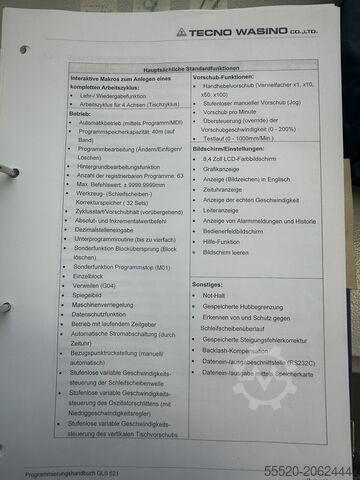 Profile grinding machine Wasino GLS-5T