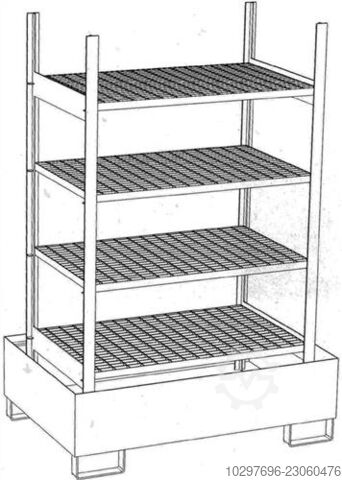 Small container shelving unit B1000xD600xH2000mm - 1 piece  