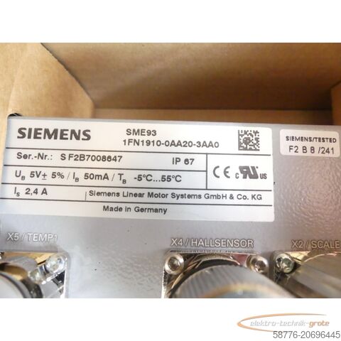 Component Siemens SME93 1FN1910-0AA20-3AA0 Geberanschlussbox SN: F2B7008647 - ungebr.! -