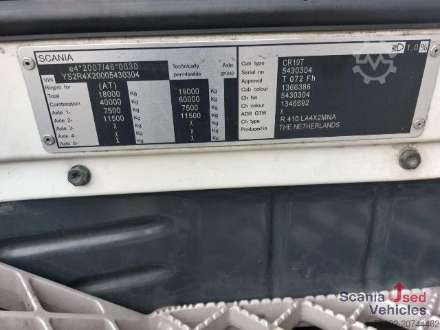 Standard SZM Scania R 410 LA4X2MNA Euro 6 Topline Streamline