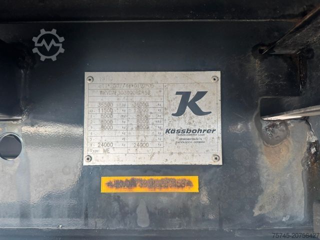 Auflieger mit Pritsche & Plane KÄSSBOHRER MEGA * AIR CARGO * ROLLER BED * PR.+PLANE