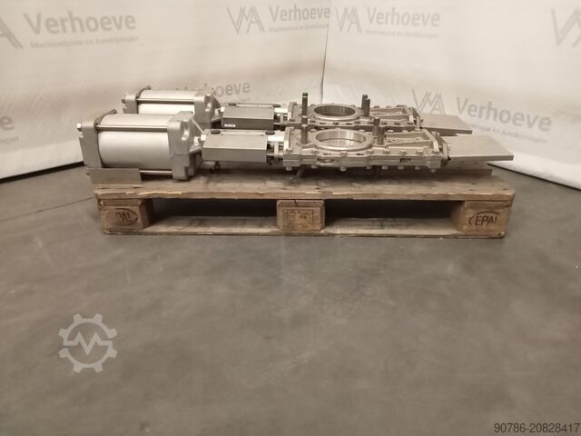 2x RVS Absperrventil, Schieber, Dosierschieber, Messerschieber  