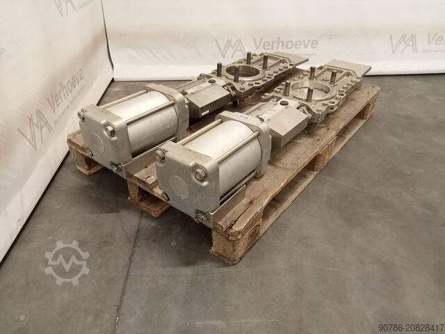 2x RVS Absperrventil, Schieber, Dosierschieber, Messerschieber