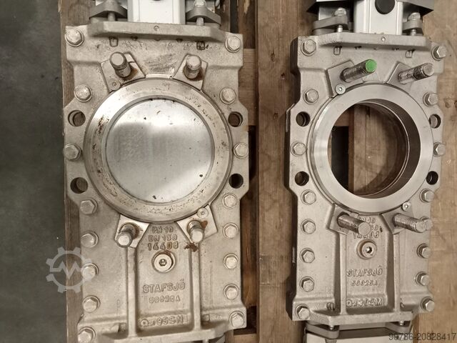 2x RVS Absperrventil, Schieber, Dosierschieber, Messerschieber  