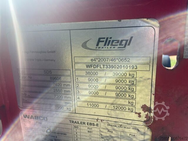 Containertransport Fliegl SDS380 20FT Tank / ADR / BPW Disc