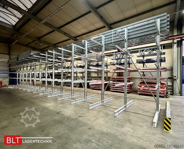 Cantilever rack ca. 18,45 lfm Kragarmregal Doppelseitig H:400 cm 500 Kg/Arm