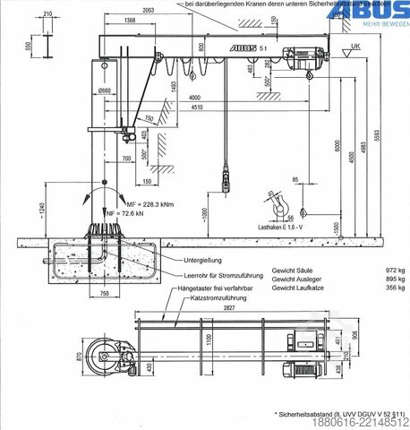 5 t pillar slewing crane, year of manufacture 2023 ABUS VS 660