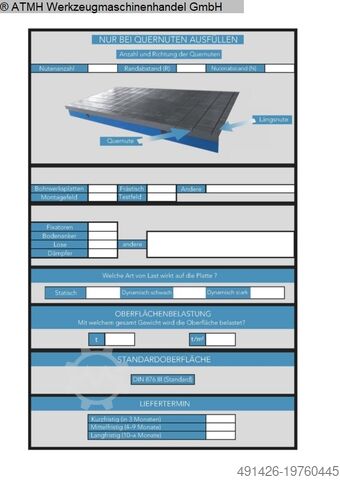Aufspannplatte GERD WOLFF 6000 x 1250 x 200mm