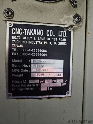 4 units of CNC lathes CNC TAKANG TNC 11200 DS-B