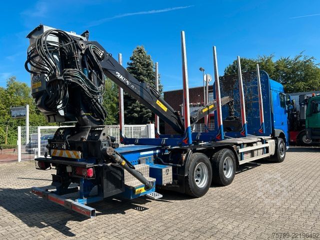 Logging truck DAF XF 530 Plattform Kesla Kran Typ 2112 +Kabine