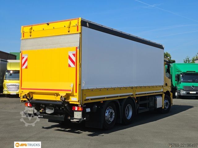 Flatbed truck with tarp MERCEDES-BENZ 2546 L ACTROS Schiebeplane Schiebeverdeck LBW