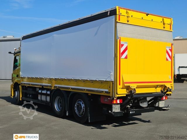 Flatbed truck with tarp MERCEDES-BENZ 2546 L ACTROS Schiebeplane Schiebeverdeck LBW