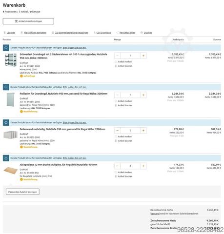 Schwerlastregal Garant Schwerlast Grundregal