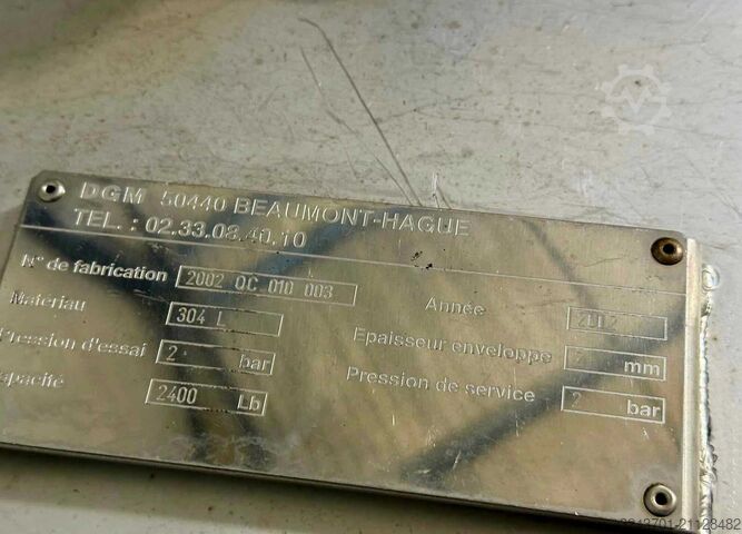 Lagertank Arsilac Cuve inox cylindro conique