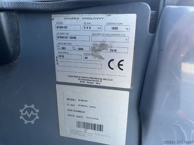 Elektro 4 Rad-Stapler Toyota 8FBM16T