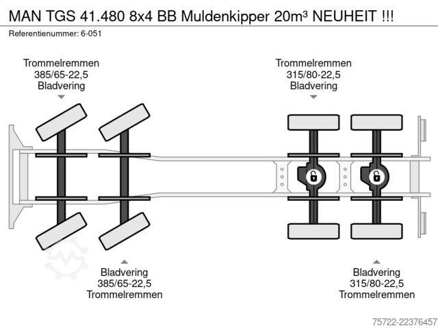Kipper MAN TGS 41.480 8x4 BB Muldenkipper 20m³ NEUHEIT !!!